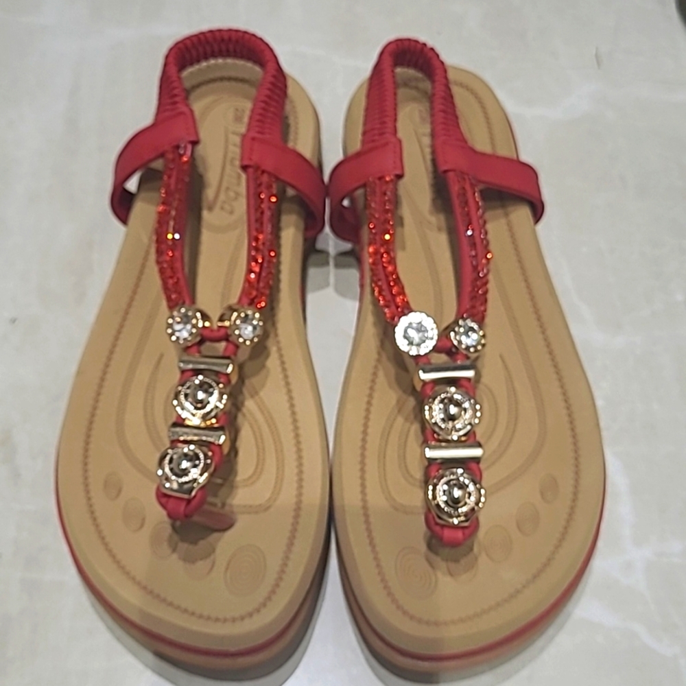 New Red Sparkle Tongs Never worn